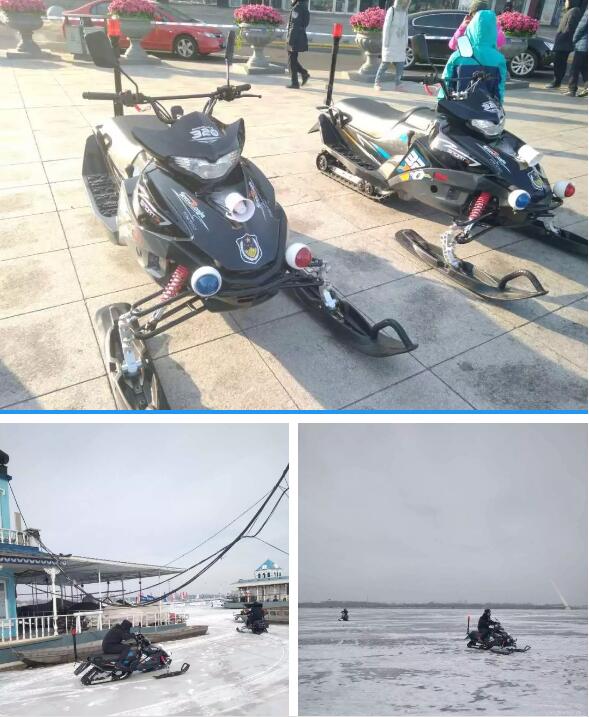 跃迪新型雪地摩托车帅气上岗|保驾冰城春节平安