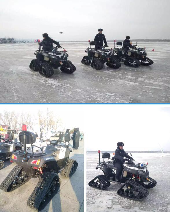 跃迪新型雪地摩托车帅气上岗|保驾冰城春节平安